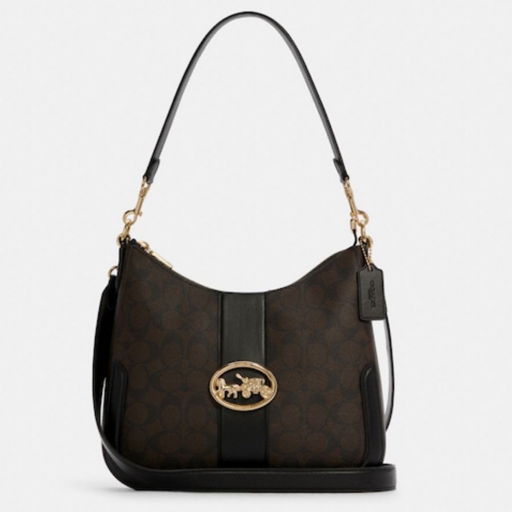 ✨RELISTING 🆕NEW Georgie Coach Hobo In Signature Canvas - Picture 1 of 5